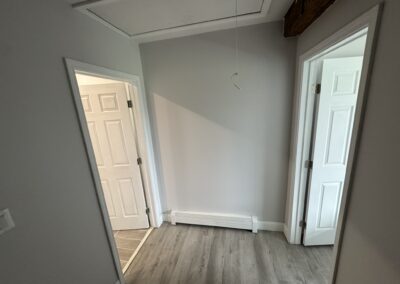 Hallway view of WFRH 4 (right) and shared full bath (left)